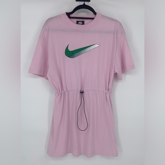 NIKE | Move to Zero Drawstring Tunic Dress | Never Worn | Pink/Green | Size Med - Picture 3 of 6
